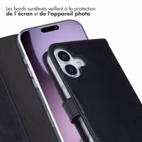 Selencia Étui portefeuille en cuir véritable Apple iPhone 17 - Noir