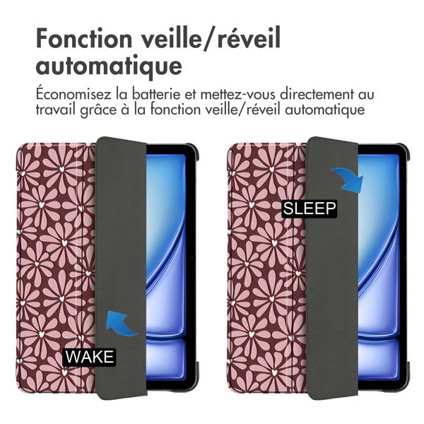 imoshion Coque tablette Design Trifold Apple iPad Air 11 pouces (2025) M3 / (2024) M2 / Air 5 (2022) / Air 4 (2020) - Bloom Love Blush
