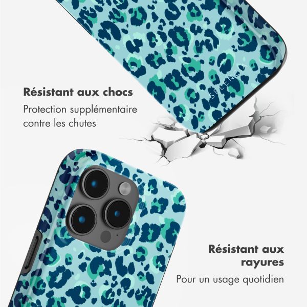 Selencia Coque arrière Vivid Tough avec MagSafe iPhone 15 Pro Max - Wild Spots Light Blue