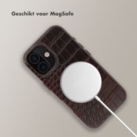 Selencia Coque arrière Croco avec MagSafe Apple iPhone 16 - Choco Brown