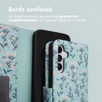 imoshion Étui de télephone portefeuille Design Samsung Galaxy A14 (5G/4G) - Blue Flowers