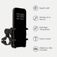 imoshion Support de téléphone Aluminium pour vélo - Rotatif à 360° - Léger - Universel - Noir