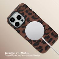 Selencia Coque Sabi imprimé panthère avec MagSafe Apple iPhone 16 Pro - Mocha Brown