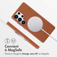 Accezz Coque arrière en cuir avec Magsafe Samsung Galaxy S25 Ultra - Sienna Brown