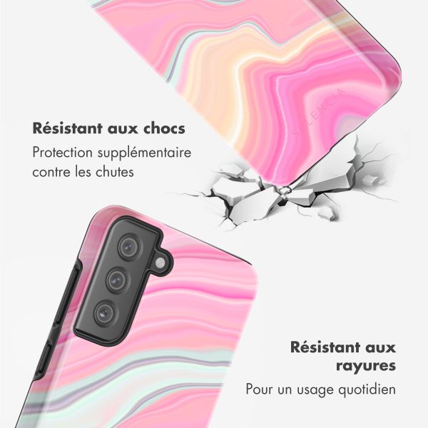 Selencia Coque arrière Vivid Samsung Galaxy S21 FE - Pastel Lipstick Marble