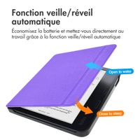 imoshion Étui de liseuse portefeuille Canvas Sleepcover avec support Kobo Libra Colour - Violet