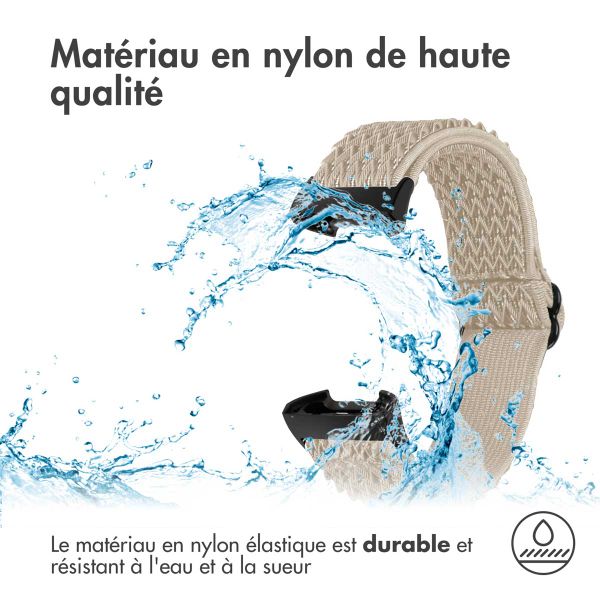 imoshion Bracelet élastique en nylon le Fitbit Charge 3 / 4 - Beige