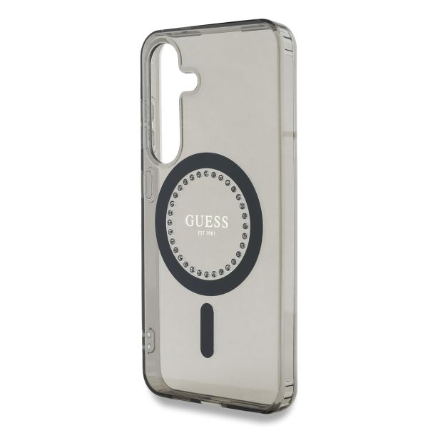 Guess Coque MagSafe IML avec strass Samsung Galaxy S25 - Noir