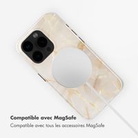 Selencia Coque arrière Vivid avec MagSafe Apple iPhone 15 Pro - Golden Beige Marble