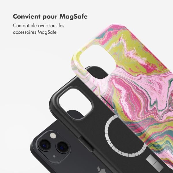 Selencia Coque arrière Vivid avec MagSafe Apple iPhone 13 - Marble Pink
