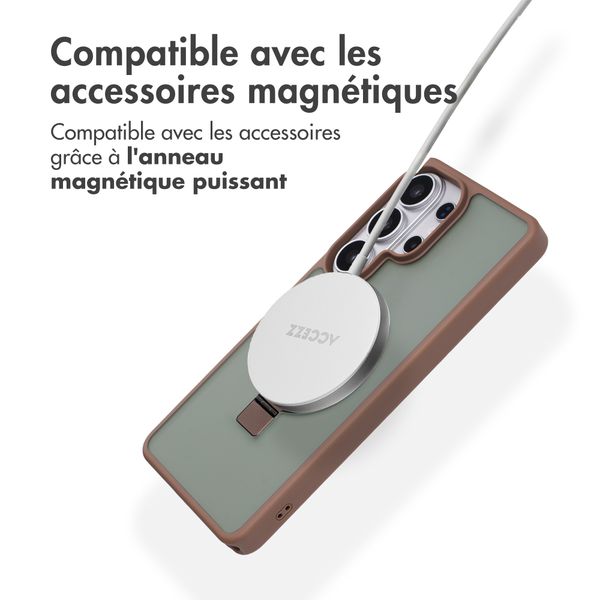 Accezz Coque Ring Stand avec MagSafe Samsung Galaxy S26 Ultra - Marron