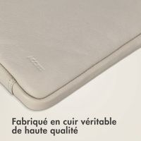 Accezz Pochette ordinateur Leather avec fermeture éclair 13-14 pouces - Beige