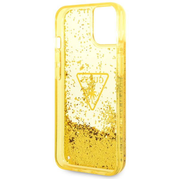 Guess Coque Liquid Glitter iPhone 14 - Jaune