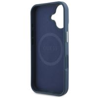 Guess Coque Grained Triangle MagSafe iPhone 16 - Blue