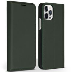 Accezz Étui de télephone Slim Folio en cuir de qualité supérieure Apple iPhone 12 (Pro) - Vert