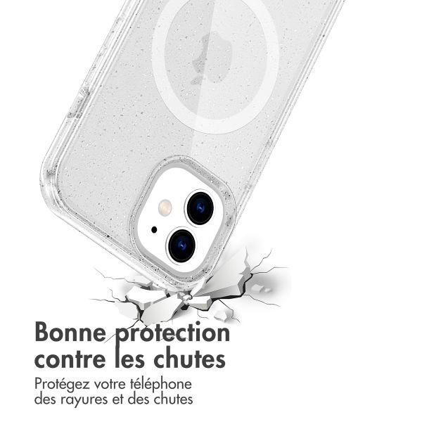 imoshion Coque Pailletée avec MagSafe Apple iPhone 12 (Pro) - Paillettes Transparent