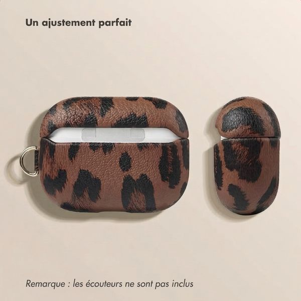 Selencia Coque Sabi motif panthère  Apple Airpods Pro 3 - Mocha Brown