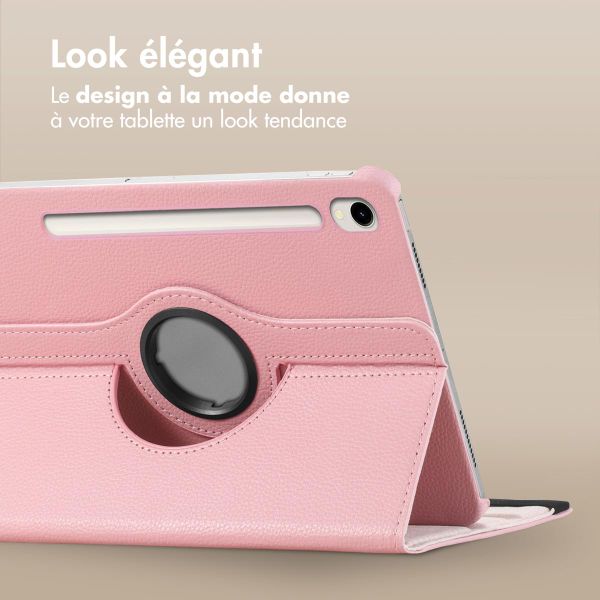 imoshion Coque tablette rotatif à 360° Samsung Galaxy Tab S9 11.0 pouces / Tab S9 FE 10.9 pouces - Rose