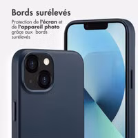 Accezz Coque arrière en cuir avec MagSafe Apple iPhone 13 - Nightfall Blue