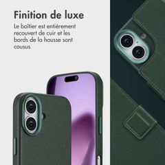 Accezz Étui de télephone portefeuille en cuir 2-en-1 avec MagSafe Apple iPhone 17 - Cedar Green