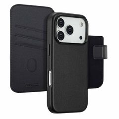 Accezz Étui de télephone portefeuille en cuir 2-en-1 avec MagSafe Apple iPhone 17 Pro - Onyx Black