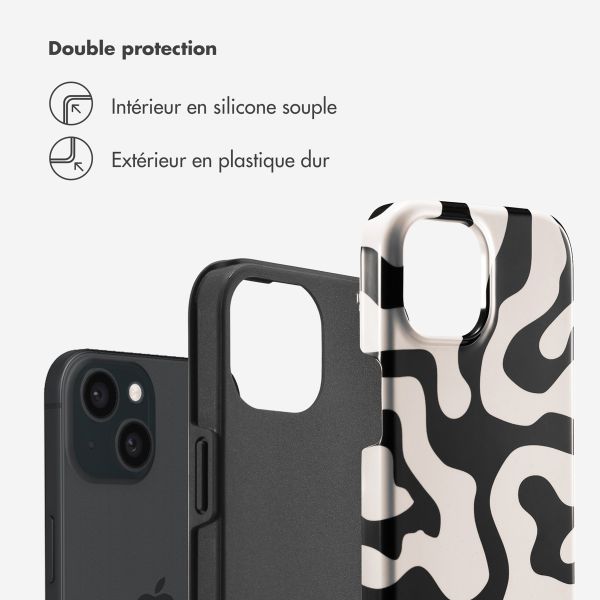 Selencia Coque arrière Vivid Tough iPhone 15  - Art Wave Black