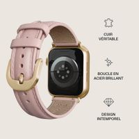 Burga Bracelet en cuir véritable Apple Watch | 38/40/41/42 mm - Pillow Talk / Gold