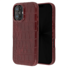 Selencia Coque arrière Croco avec MagSafe Apple iPhone 17 - Burgundy