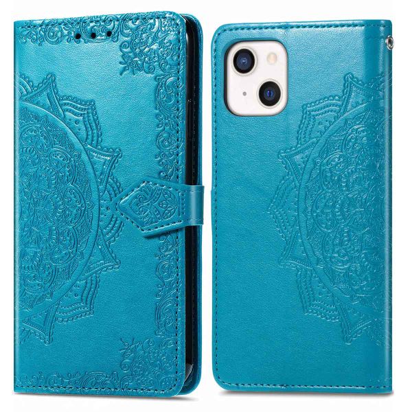 imoshion Etui de téléphone portefeuille Mandala iPhone 13 - Turquoise