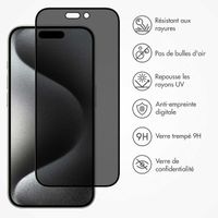 Accezz Protection d'écran en verre trempé Privacy Apple iPhone 15 Pro Max