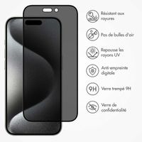 Accezz Protection d'écran en verre trempé Privacy iPhone 15 Pro Max