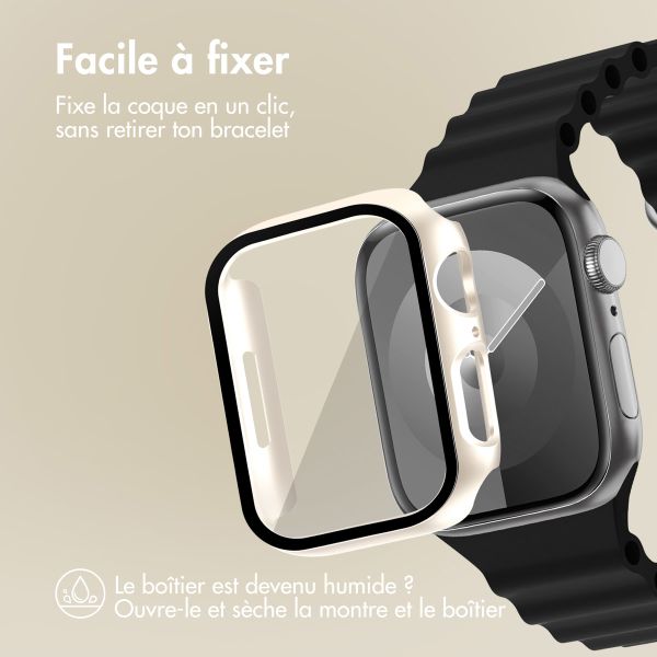 imoshion Coque rigide à couverture complète pour Apple Watch Series 7 / 8 / 9 - 45 mm - Starlight