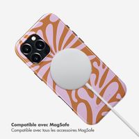 Selencia Coque arrière Vivid Tough avec MagSafe iPhone 16 Pro Max - Modern Bloom Pink