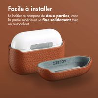 Accezz Coque en Cuir véritable Apple AirPods Pro - Cognac