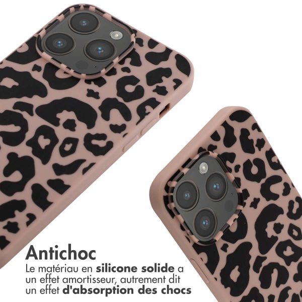 imoshion Coque design en silicone avec cordon iPhone 14 Pro Max - Animal Pink