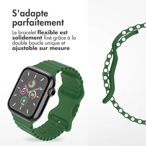 imoshion Bracelet Athletic en silicone Apple Watch Series 1 t/m 11 / SE / Ultra (44/45/46/49 mm) - Vert foncé