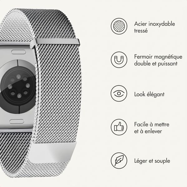 imoshion Bracelet magnétique milanais Apple Watch | 38/40/41/42 mm - Argent