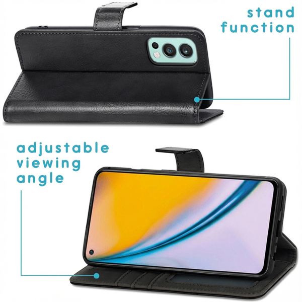 imoshion Étui de télephone portefeuille de luxe OnePlus Nord 2 - Noir