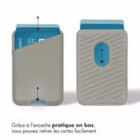 Accezz Porte-cartes en cuir - Compatible avec MagSafe et Qi2 - Light Grey