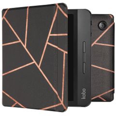 imoshion Design Slim Hard Sleepcover avec support Kobo Libra H2O - Black Graphic