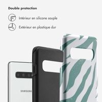 Selencia Coque arrière Vivid Tough Samsung Galaxy S10 - Colorful Zebra Pine Blue