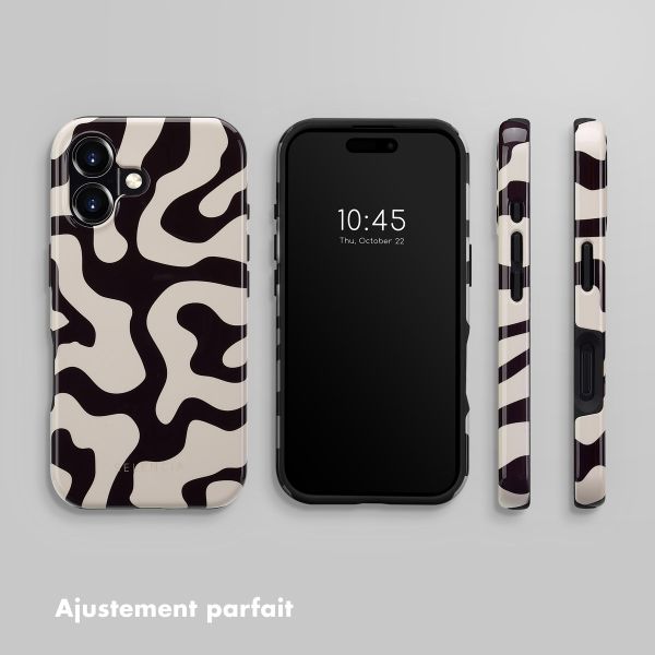 Selencia Coque arrière Vivid Tough avec MagSafe iPhone 16 - Art Wave Black