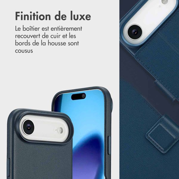 Accezz Étui de télephone portefeuille en cuir 2-en-1 avec MagSafe Apple iPhone Air - Nightfall Blue