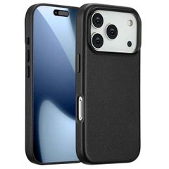 Accezz Coque arrière en cuir avec MagSafe Apple iPhone 17 Pro - Onyx Black