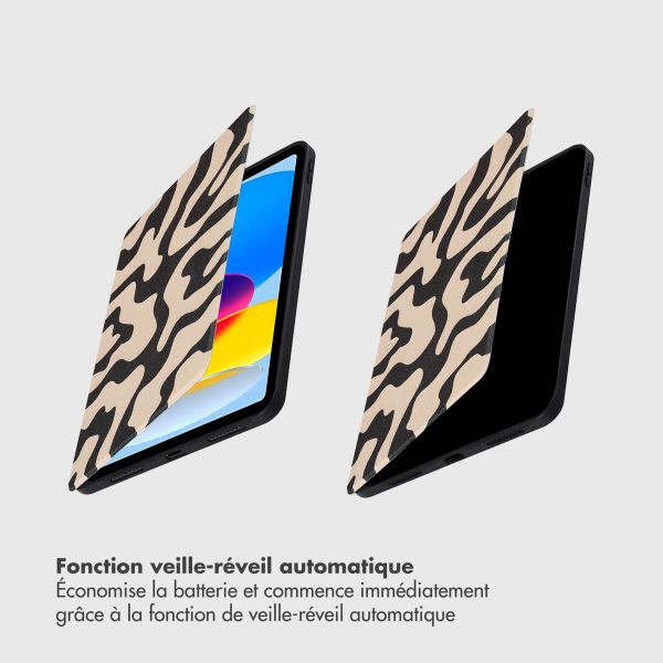 Selencia Coque tablette Vivid iPad 10 (2022) 10.9 pouces - Art Wave Black