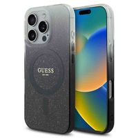 Guess Coque MagSafe IML Glitter Gradient Apple iPhone 16 Pro Max - Noir
