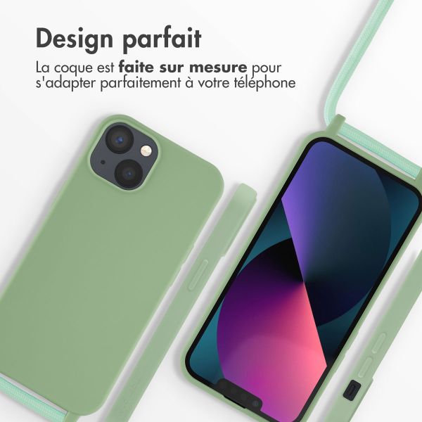 imoshion Coque en silicone avec cordon Apple iPhone 13 - Vert