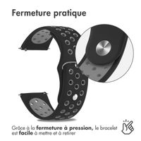 imoshion Bracelet sportif en silicone Samsung Galaxy Watch 7 40/44 mm - Noir / Gris