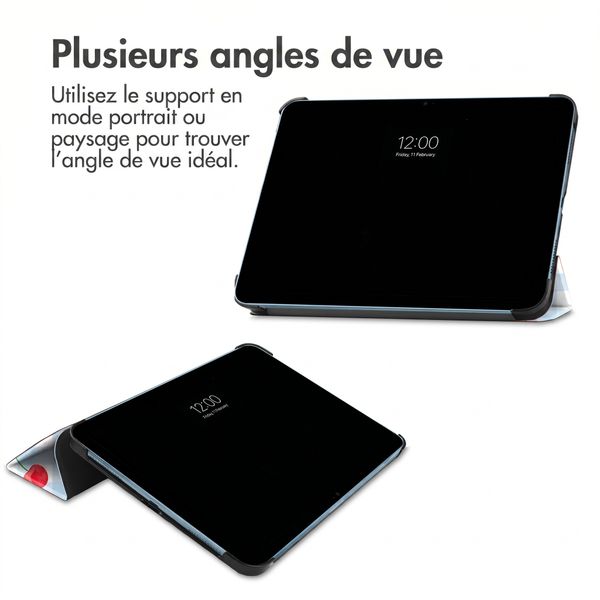 imoshion Coque tablette Design Trifold Apple iPad 11 (2025) 11 pouces A16 / iPad 10 (2022) 10.9 pouces - Cherry Check