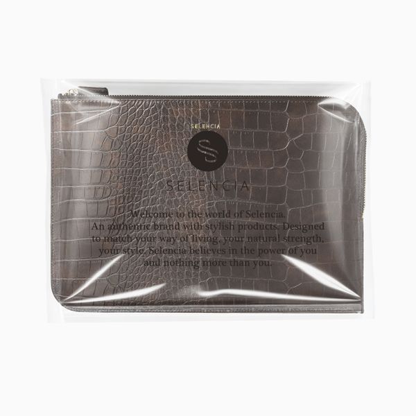 Selencia Pochette ordinateur Croco 13 pouces - Choco Brown